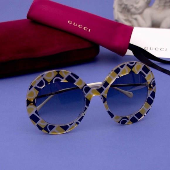 Authentic- NEW GUCCI GG0894S 001 OVERSIZED ROUND FRAME WOMEN’S SUNGLASSES - Picture 2 of 15